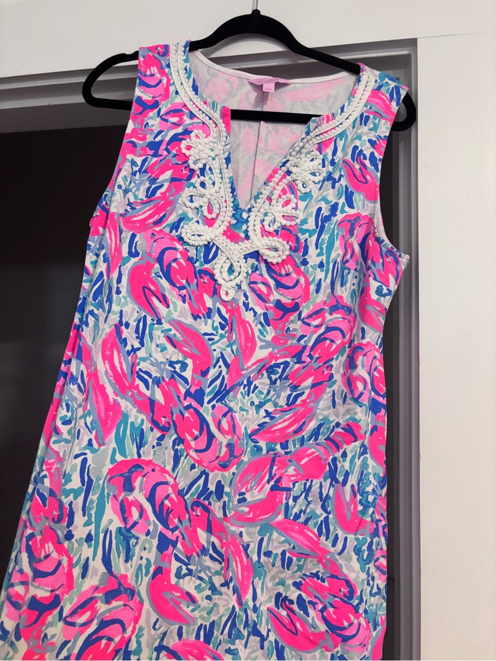Lilly Pulitzer Harper Shift Dress “Cosmic Coral Cracked Up”